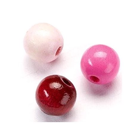 Koraliki drewniane Knorr Prandell mix różowy, 12mm
